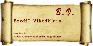 Bozó Viktória névjegykártya
